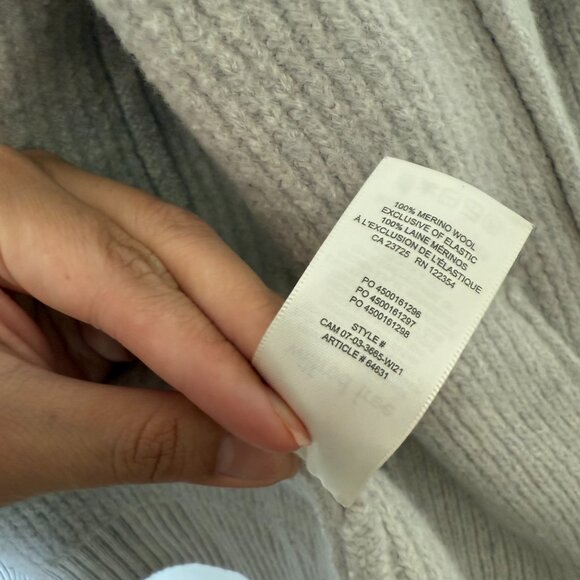 Aritzia Wilfred Free Gray Unwind Merino Wool Open Front Relaxed Cardigan M - Picture 6 of 7